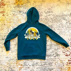 Vans Teal Hoodie with Mountain Graphic